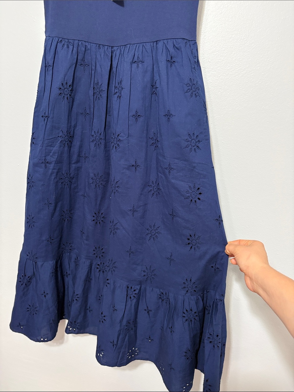 J. Crew Navy Eyelet Maxi Dress women’s size XS - Picture 6 of 6